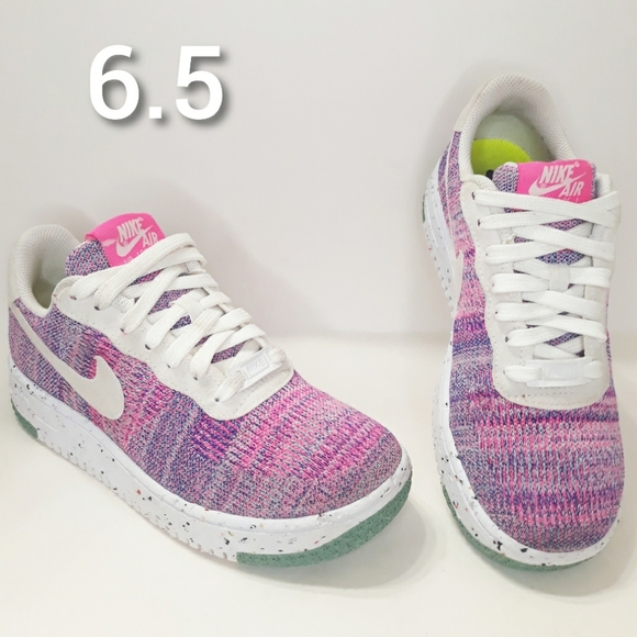 Nike Womens Air Force 1 Low Crater Flyknit Fuchsia Glow.   Size 6.5 - Picture 1 of 8